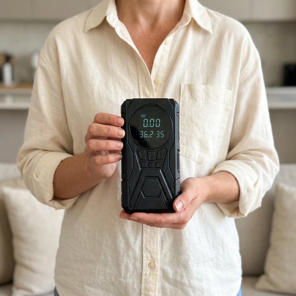 SafeJourney held in a woman’s hands